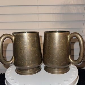 Vintage Brass Decor Mugs Set of 2 “Made in‎ India”